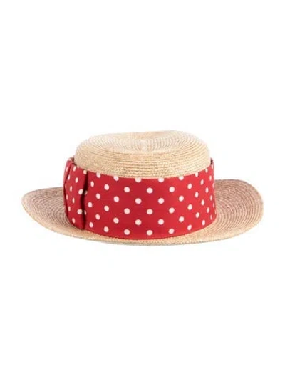 Pre-owned Miu Miu Straw Patterned Hat