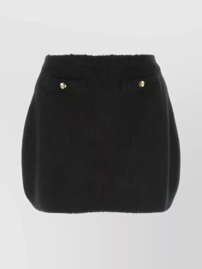 Miu Miu Streamlined High Waist Mini Skirt In Black