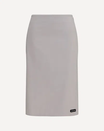 Miu Miu Stretch Cotton-blend Midi Skirt In Gray