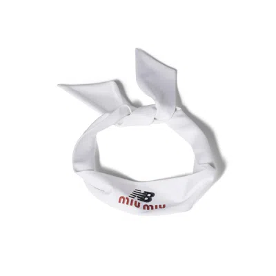 Miu Miu Stretch Jersey Hair Band In White