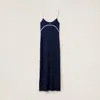 Miu Miu Stretch Jersey Midi-dress In Black