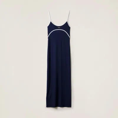 Miu Miu Stretch Jersey Midi-dress In Black