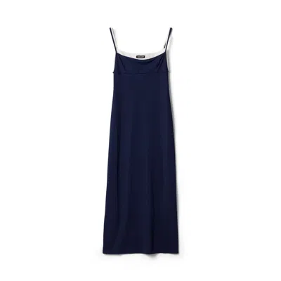 Miu Miu Stretch Jersey Midi-dress In Blue