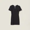 Miu Miu Logo-print Short-sleeve Minidress In Black