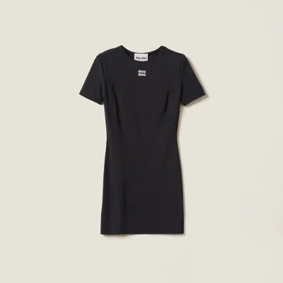 MIU MIU STRETCH JERSEY MINIDRESS