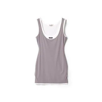 Miu Miu Stretch Jersey Mini-dress In Purple