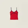 Miu Miu Stretch Jersey Top In Red