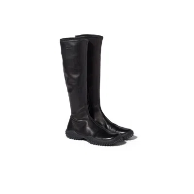 Miu Miu Stretch Nappa Leather Boots In Black
