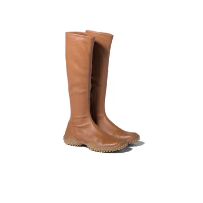 Miu Miu Stretch Nappa Leather Boots In Caramel
