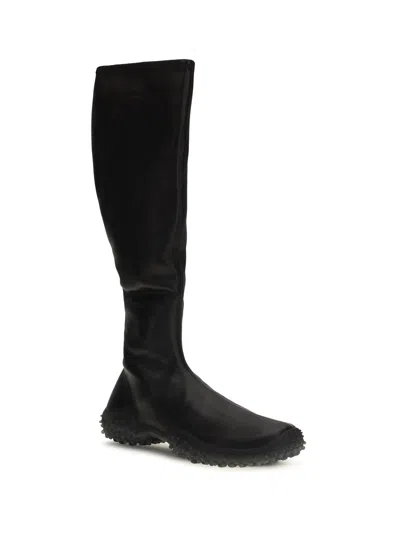 Miu Miu Stretch Nappa Leather Tall Boot In Black