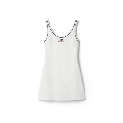 Miu Miu Stretch Technical Jersey Mini-dress In White