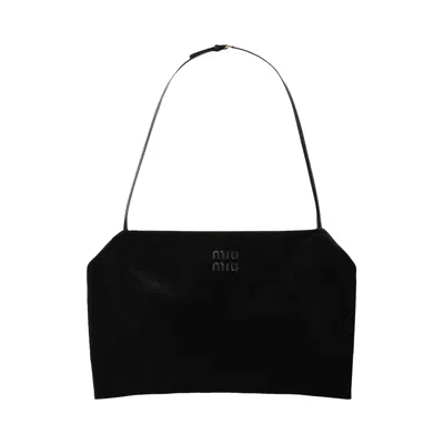 Pre-owned Miu Miu Stretch Velvet Top 'black' | Women's Size 44