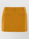 Miu Miu Pastel Orange Stretch Viscose Blend Mini Skirt In Yellow