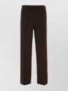 Miu Miu Stretch Viscose Blend Straight Leg Trousers In Brown