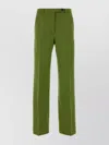 Miu Miu Stretch Viscose Blend Trousers Featuring Pockets In Green