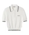 Miu Miu Stripe-detail Knit Polo Shirt In White