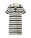 Miu Miu Stripe-pattern Crochet Minidress In Nude