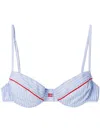 Miu Miu Stripe-print Bra In Blue