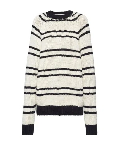 Miu Miu Stripe-print Knitted Jumper In Blue