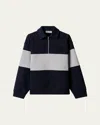 Miu Miu Stripe Quarter-zip Felpa Polo Shirt In Multi