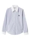 Miu Miu Striped Logo-embroidered Shirt