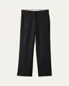 Miu Miu Pinstripe Straight Casual Pants In F0002 Nero
