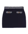 Miu Miu Stripe-trim Knitted Cashmere Miniskirt In Black