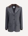 Miu Miu Striped Blazer In Gray