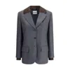 Miu Miu Blazer Woman Grey In Gray