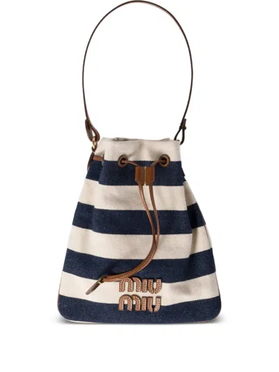 Miu Miu Striped Bucket Bag