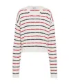 Miu Miu Striped Cable-knit Jumper In White