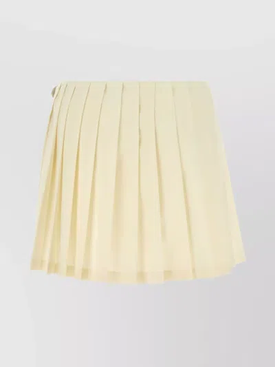 Miu Miu Striped Canvas Mini Skirt In Yellow