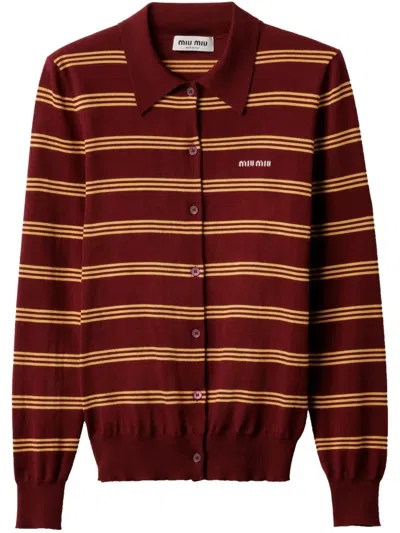 MIU MIU STRIPED CARDIGAN