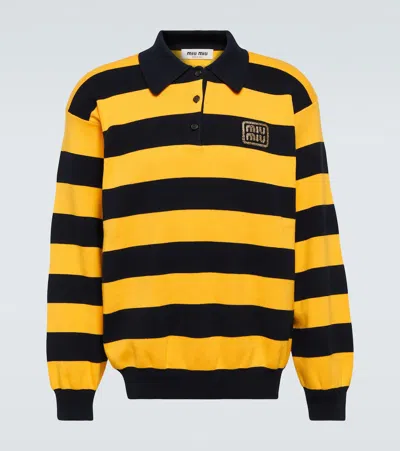 Miu Miu Polopullover Aus Einem Baumwollgemisch In Multi