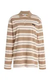 Miu Miu Striped Cotton Polo Top