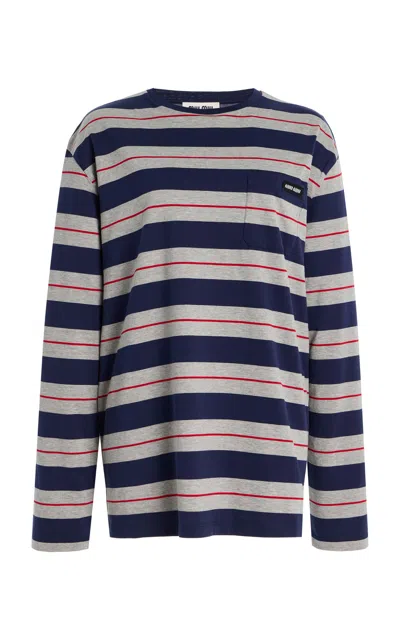Miu Miu Striped Cotton T-shirt