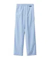 Miu Miu Striped Embroidered Pyjamas Pant In Blue