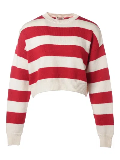 Pre-owned Miu Miu Striped Crew-neck Jumper