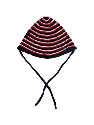 Miu Miu Striped Crochet-knit Beanie Hat In Multi