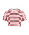 Miu Miu Striped Cropped T-shirt In White