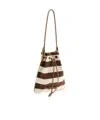 Miu Miu Striped Fabric Drawstring Pouch In Multi