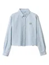 Miu Miu Women's Cotton Shirt In Blue
