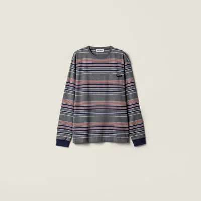 Miu Miu Striped Jersey T-shirt