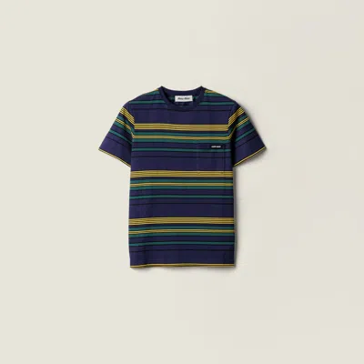 Miu Miu Striped Jersey T-shirt