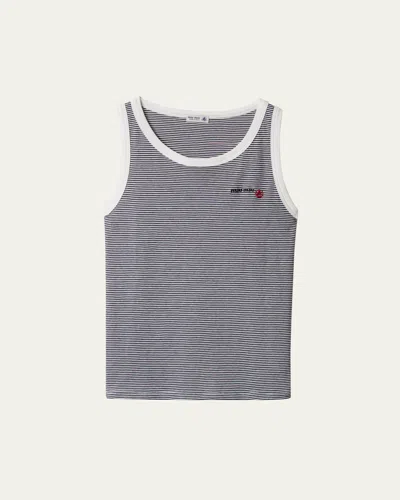Miu Miu Striped Jersey Tank Top