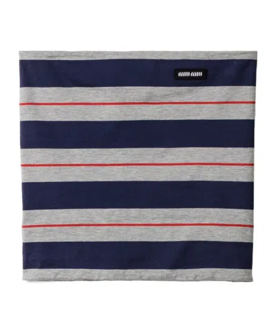 MIU MIU STRIPED JERSEY TOP