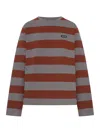Miu Miu Cotton T-shirt With Striped Pattern In Multi