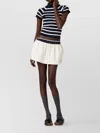 Miu Miu Striped Knitwear High Neck Short Sleeves In Multi