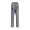 Miu Miu Striped Pants In Gray