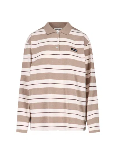 Miu Miu Striped Polo Shirt